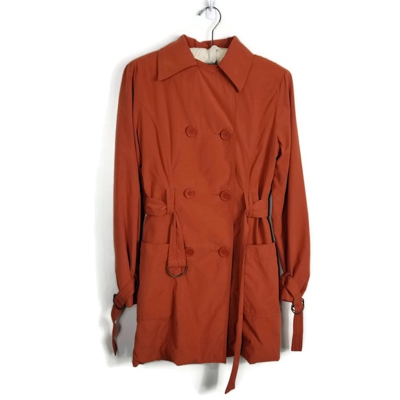 NAF NAF Jackets & Blazers - Naf Naf Rust Trench Coat w/ Plaid Lining Size 6